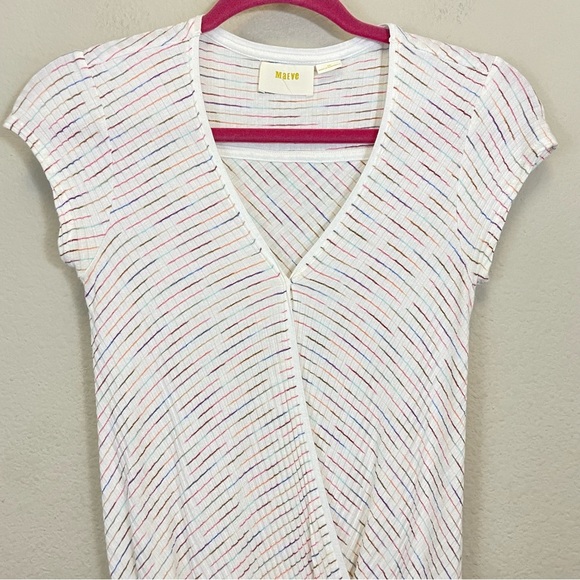 Anthropologie Maeve Leila Striped Cap Sleeve Wrap Top Size XS - Picture 5 of 10